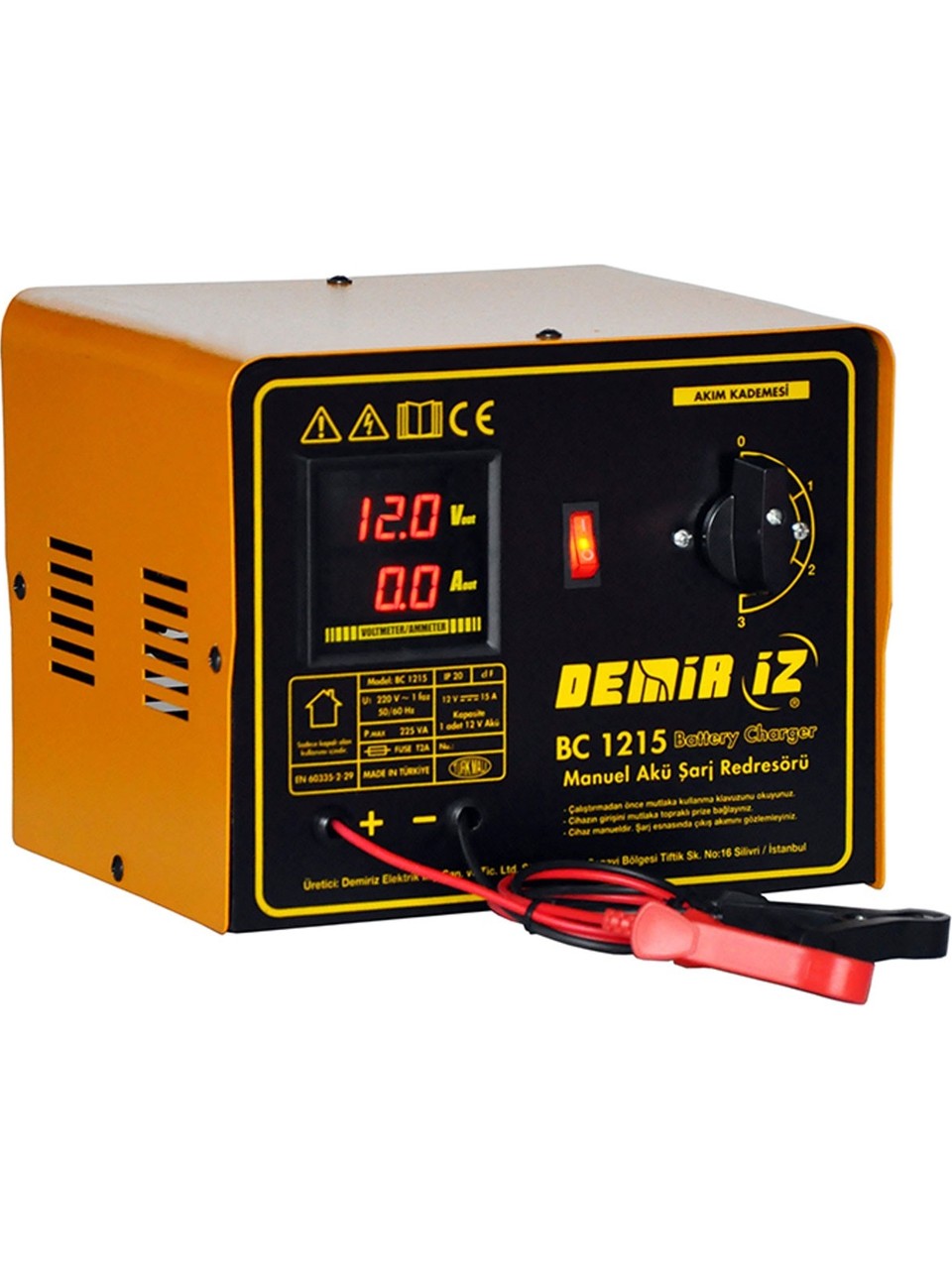DEMİR İZ AKÜ ŞARJ CİHAZI TEK AKÜ (BC1215) - Görsel 2